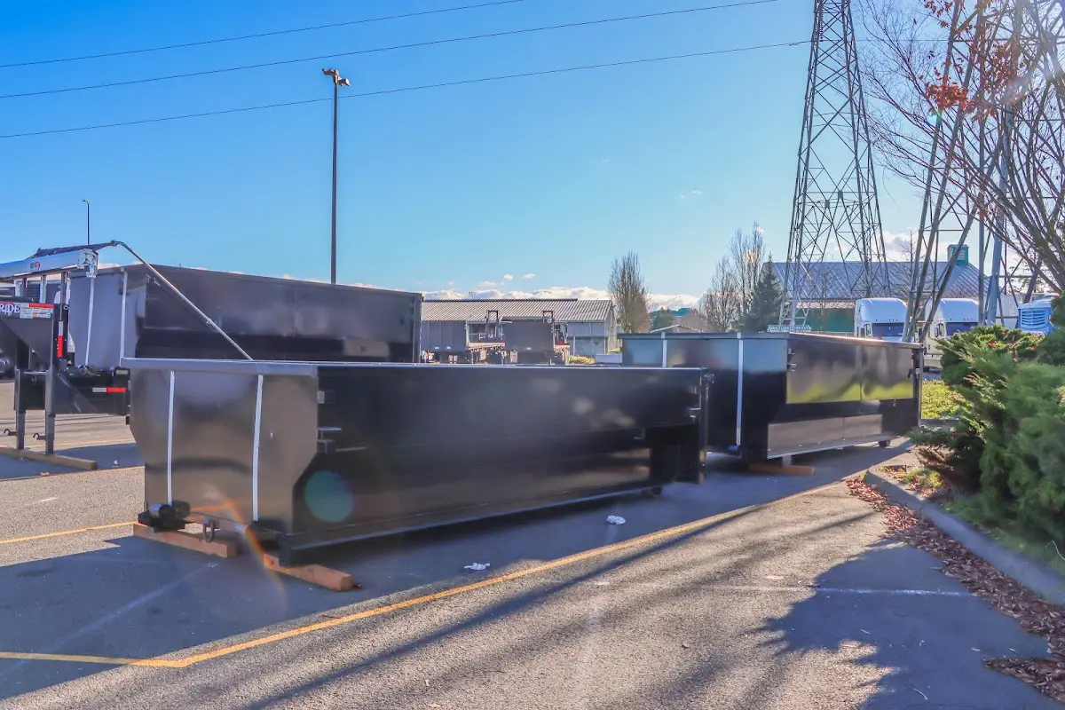Roll-off dumpster ready for waste disposal at job site for Cleanout Dumpster Rental in Naugatuck